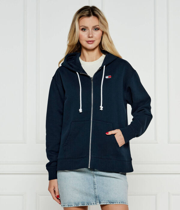 

Толстовка женская Tommy Jeans свободного кроя на молнии, синий