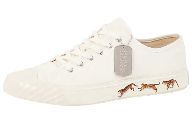 

Кроссовки Kenzo School Low Top Tiger Sole, белвый