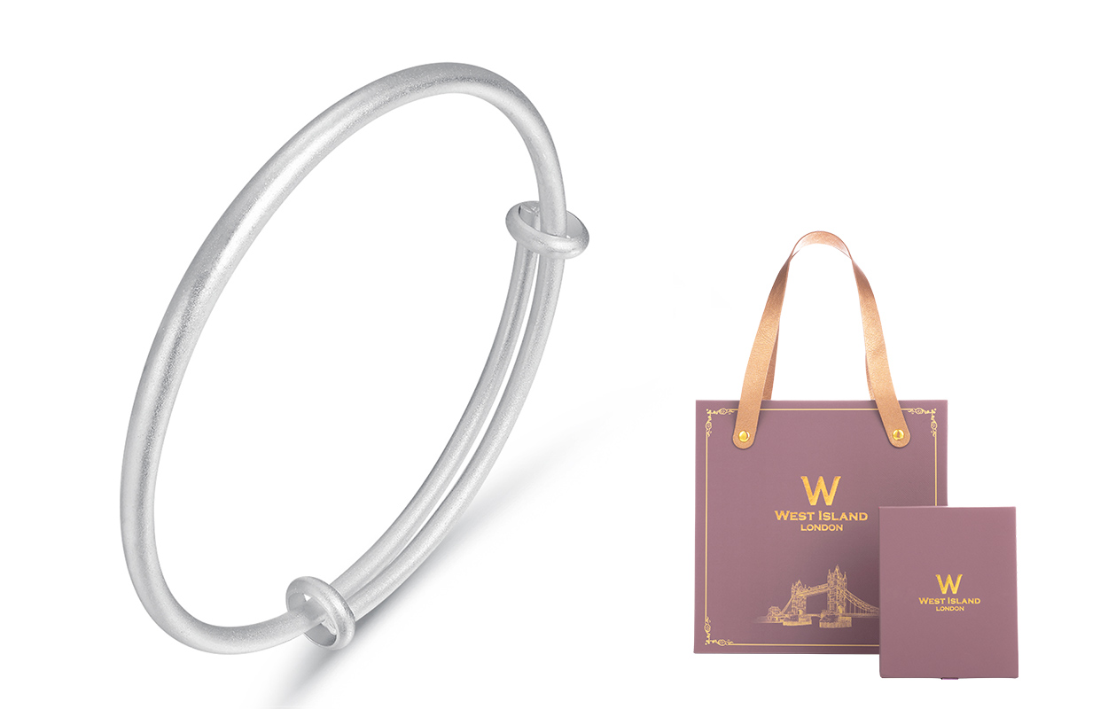 

Медный сплав браслет для женщин West Island, Traditional Style Push-Pull Bangle Box Limited Edition