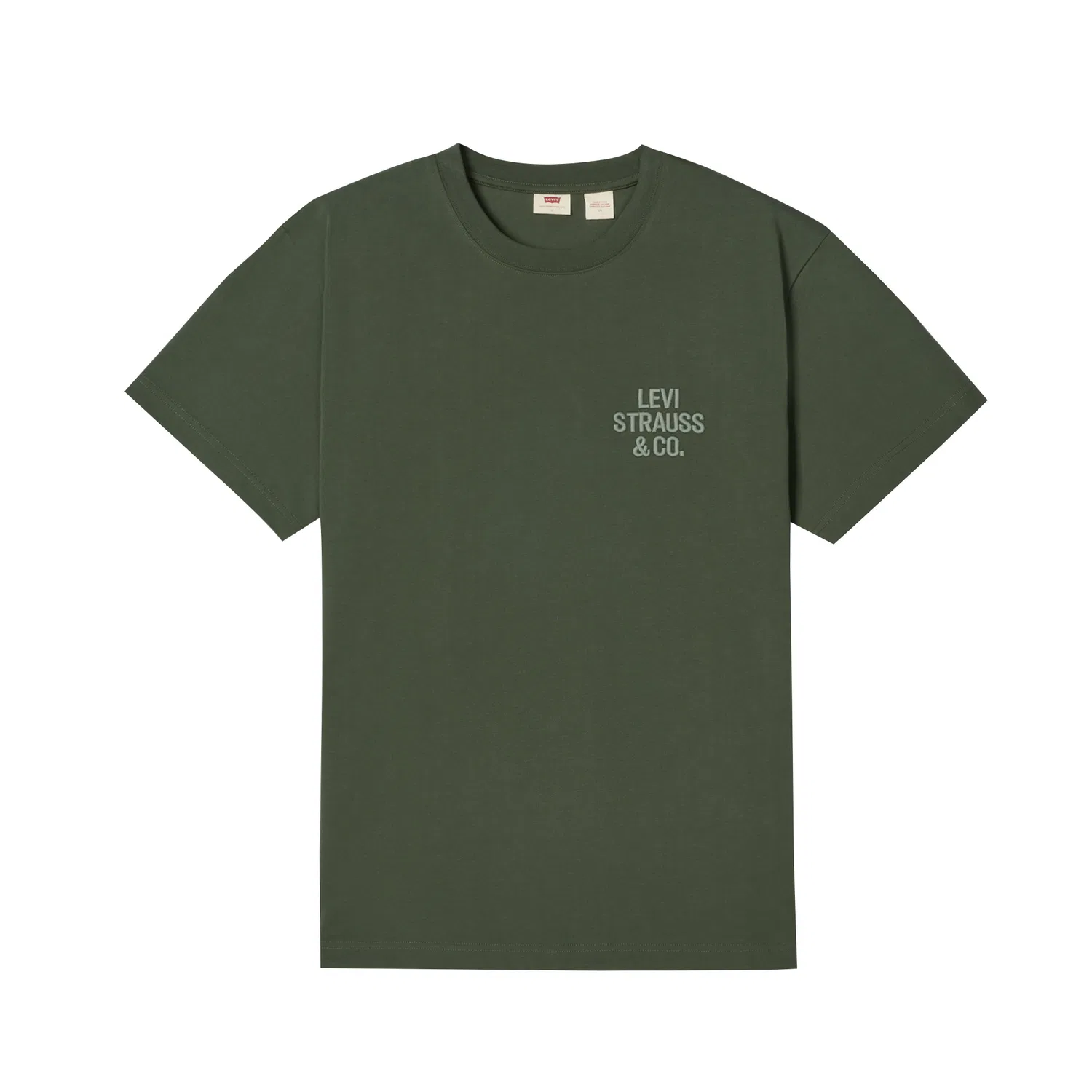 Футболка унисекс Army Green с круглым вырезом, прямой крой Levis