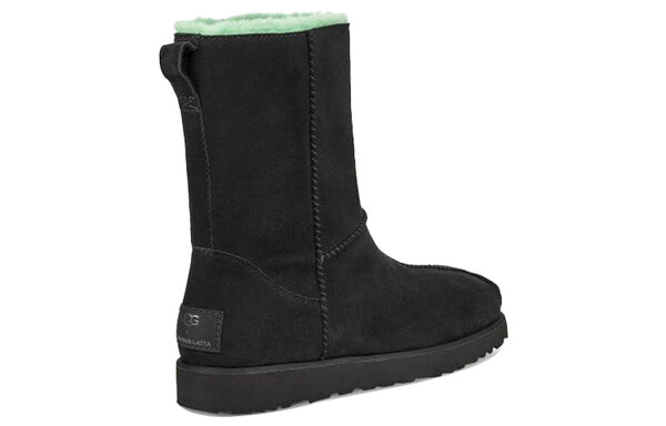 Зимние ботинки мужские Ugg высокие, черный/зеленый — фото 4