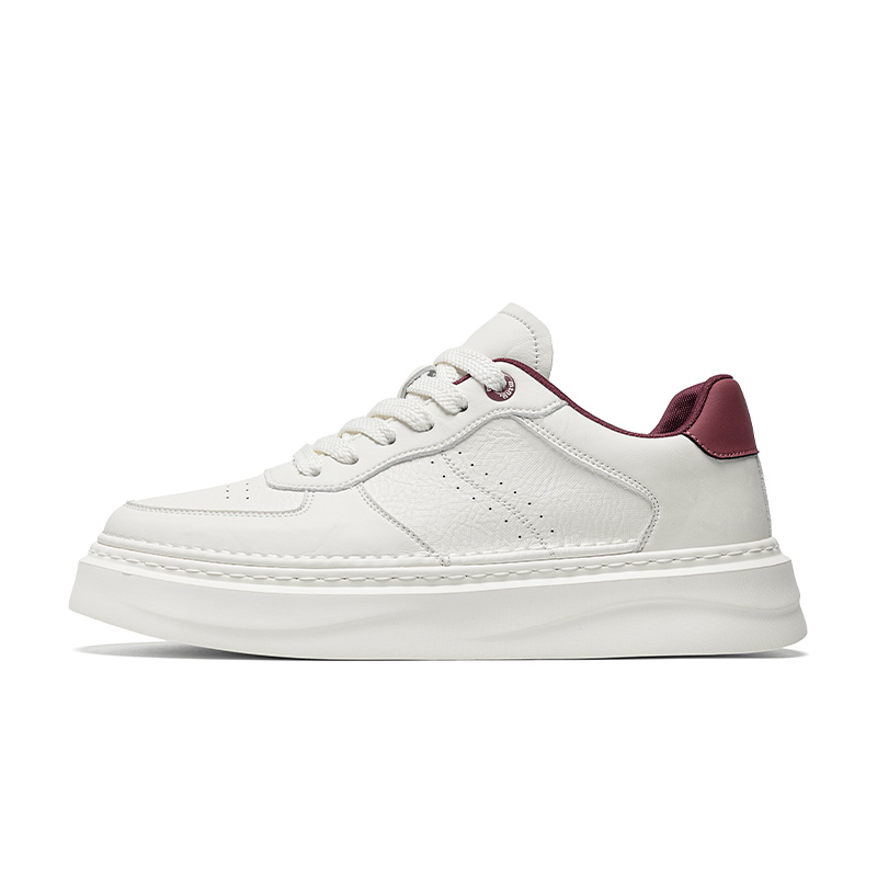 

Desert Ram Скользоустойчивые, износостойкие, легкие, увеличивающие рост мужские скейтерские кеды низкие бело-красные, цвет White Red