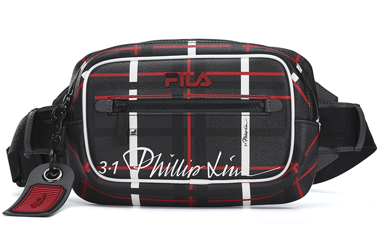 

3.1 Phillip Lim Коллаборация Футболка из ламинированного полиуретанового текстиля нагрудная сумка унисекс черный FILA