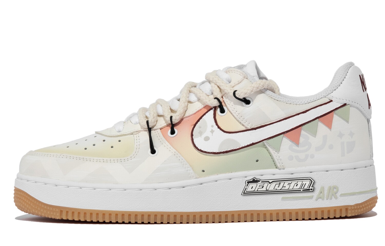 

Кроссовки Nike Air Force 1 Skateboarding Shoes Unisex Low-top Green/white/red, слоновая кость, Бежевый, Кроссовки Nike Air Force 1 Skateboarding Shoes Unisex Low-top Green/white/red, слоновая кость