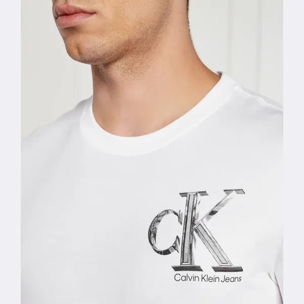 Футболка стандартного кроя с монограммой Meta Calvin Klein, белый — фото 4