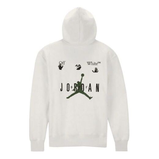 

Толстовка x off-white mj hoodie 'white black forest gree' Air Jordan, белый
