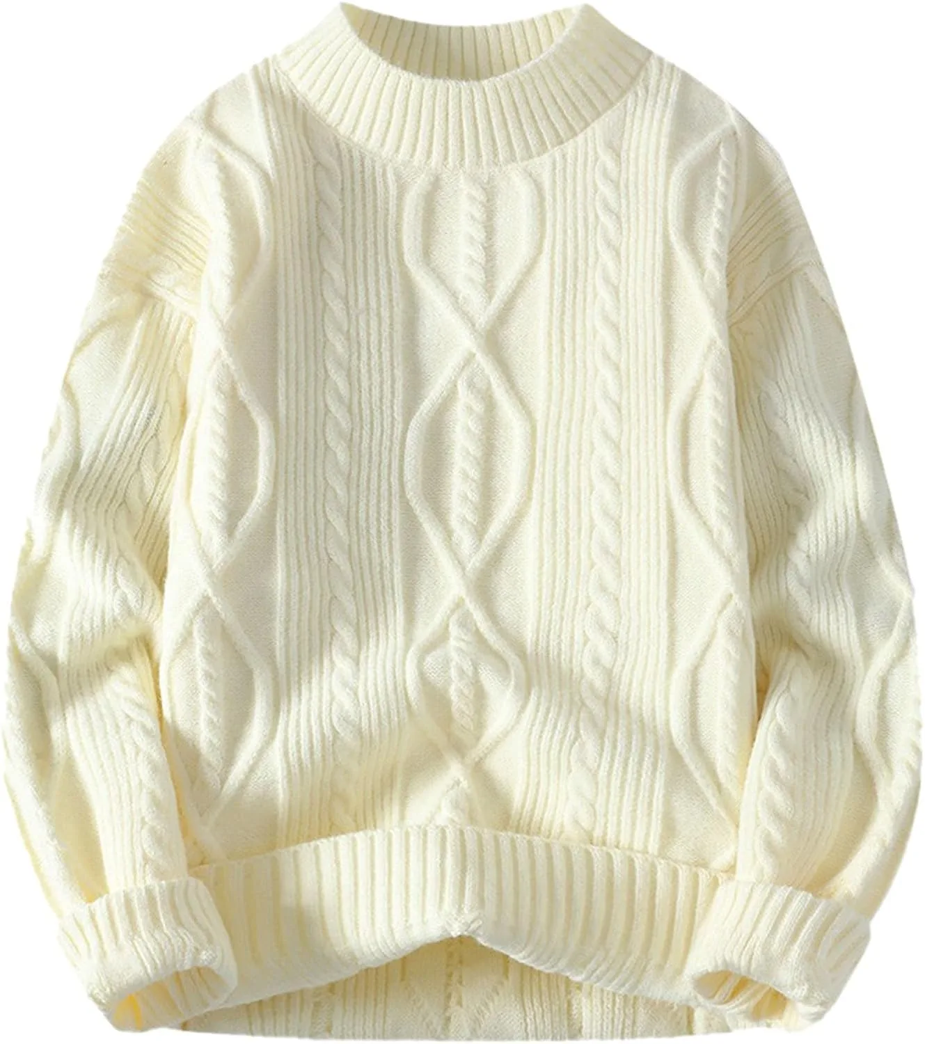 

Мужской свитер классический вязаный с круглым вырезом