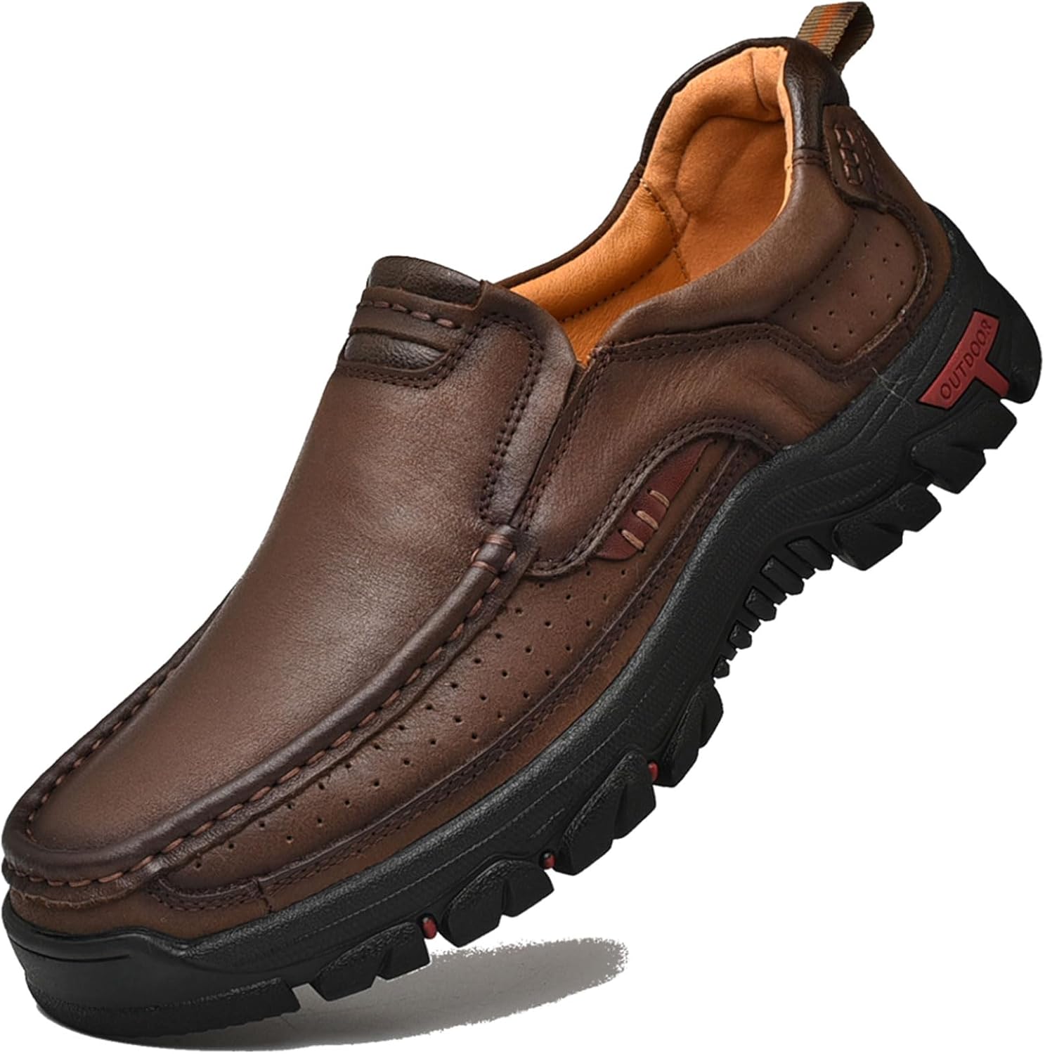 

Мужские прогулочные туфли Venshine из кожи, легкие, дышащие, повседневные лоферы без шнурков, коричневый