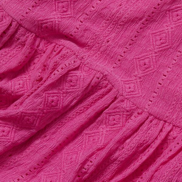 Детское кружевное платье с короткими рукавами Lands' End, цвет rose violet — фото 3