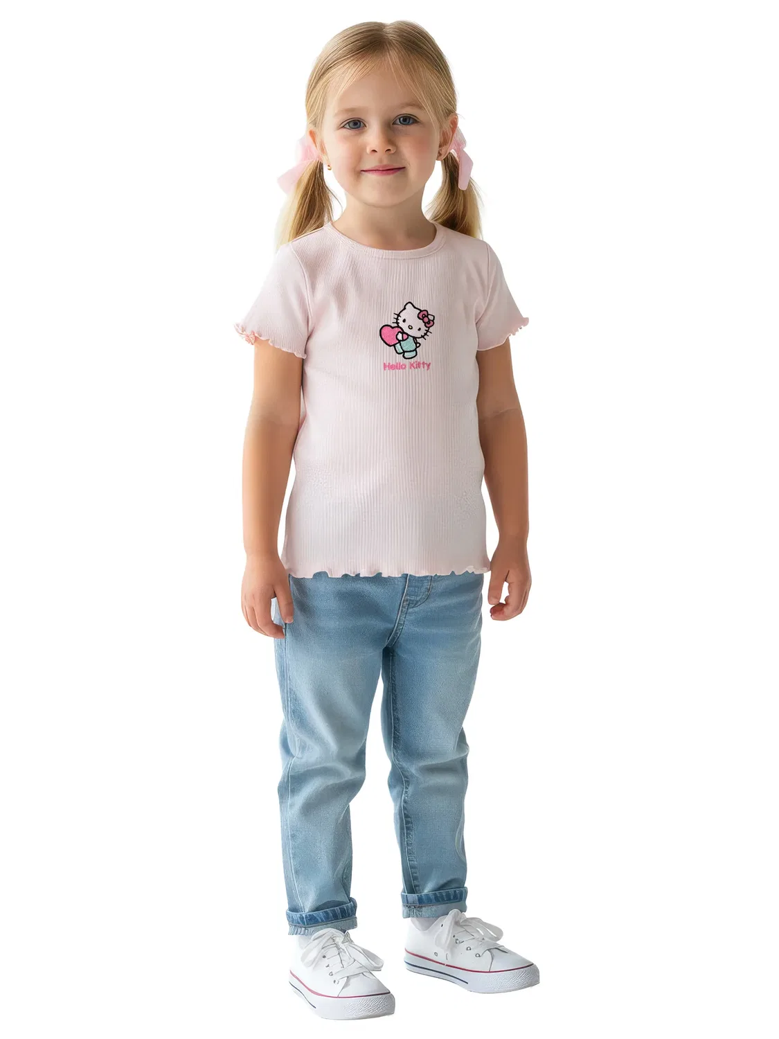 Футболка с принтом Hello Kitty, розовая
