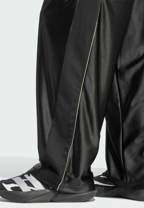 Блестящие спортивные штаны для стадиона Adidas Sportswear, Black Crystal Linen Off White — фото 4