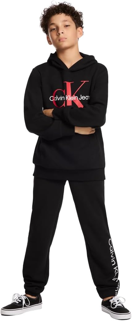 Спортивные брюки Calvin Klein для мальчиков из флиса, застегивающиеся на шнурок, Ckj Black — фото 2