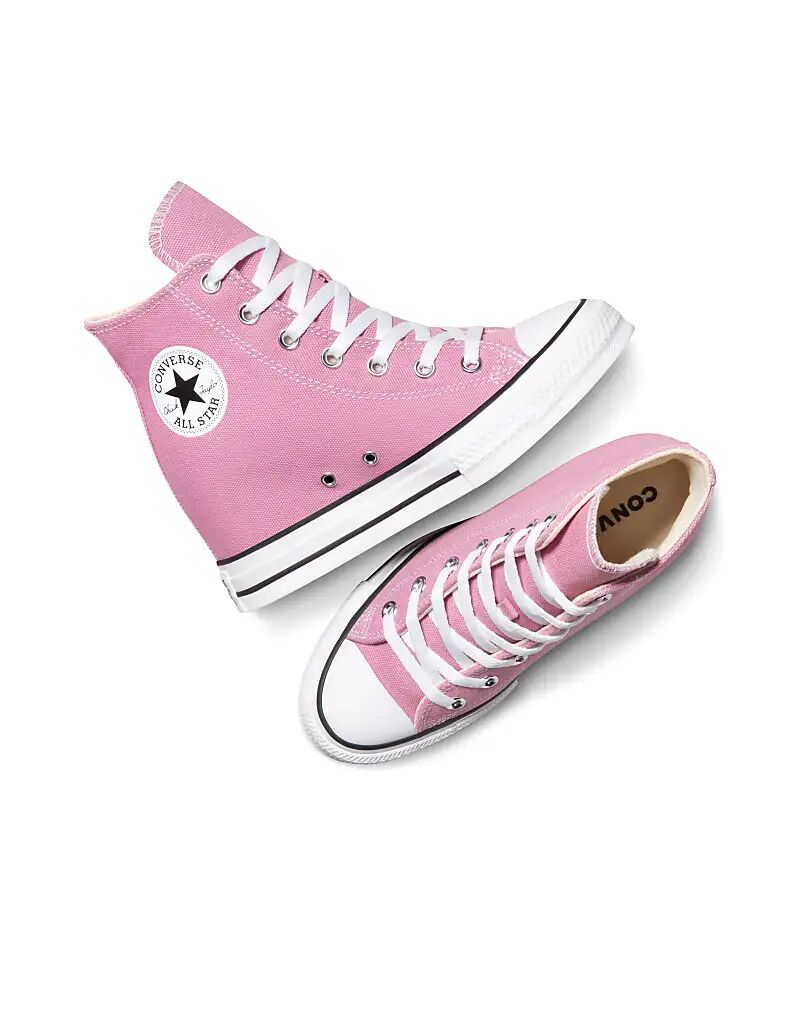 Кеды Converse Chuck Taylor All Star на танкетке в цвете «Клиппсайд Роуз/Белый/Черный» — фото 4