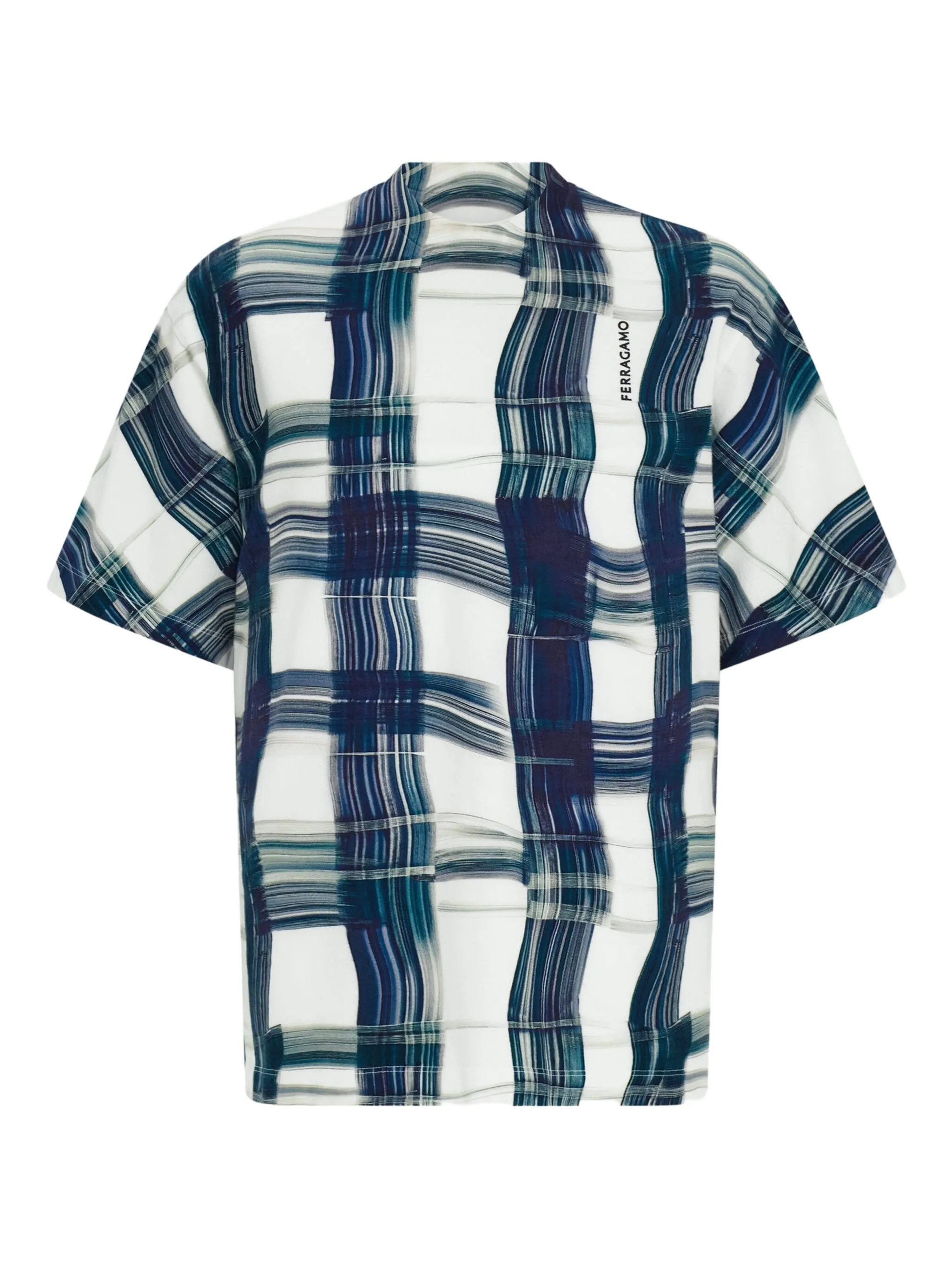 

Футболка в клетку тартан Ferragamo, белый