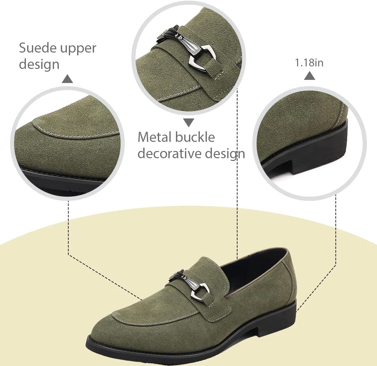 Лоферы мужские из замши на толстом каблуке, синие FIFILAPIN — фото 4