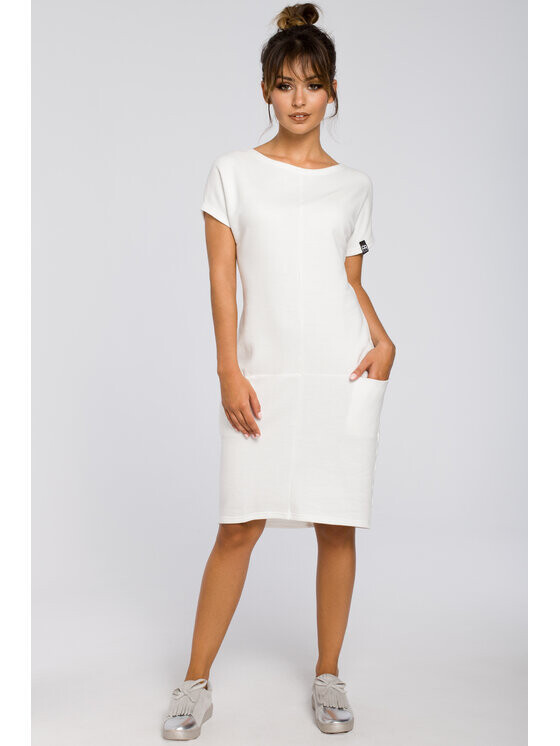 

Трикотажное платье regular fit Bewear, белый