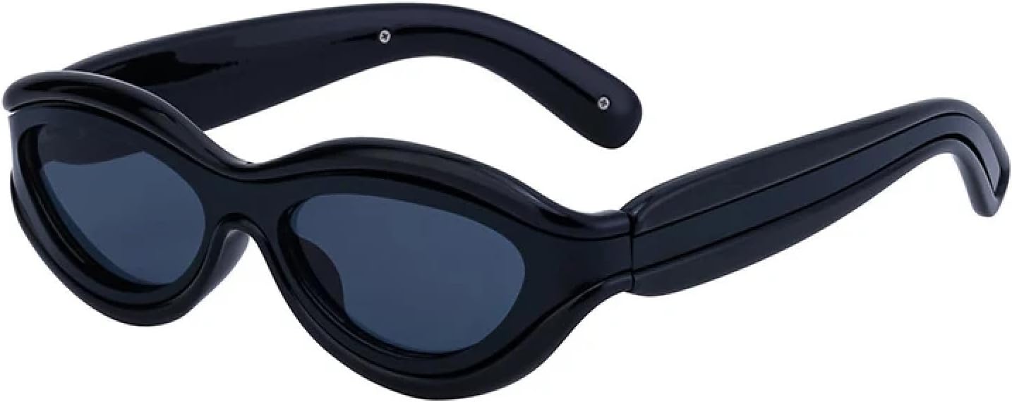 

Женские солнцезащитные очки «кошачий глаз», модные полуметаллические очки с градиентным зеркальным покрытием, мужские панк-очки, солнцезащитные очки с защитой от УФ-излучения UV400 TVTBBVV, Black Gray