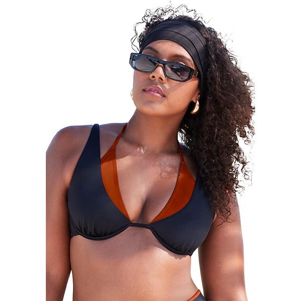 

Женский топ бикини с косточками и мерцающими вставками Swimsuits For All, Black Cinnamon Shimmer, Черный, Женский топ бикини с косточками и мерцающими вставками Swimsuits For All, Black Cinnamon Shimmer