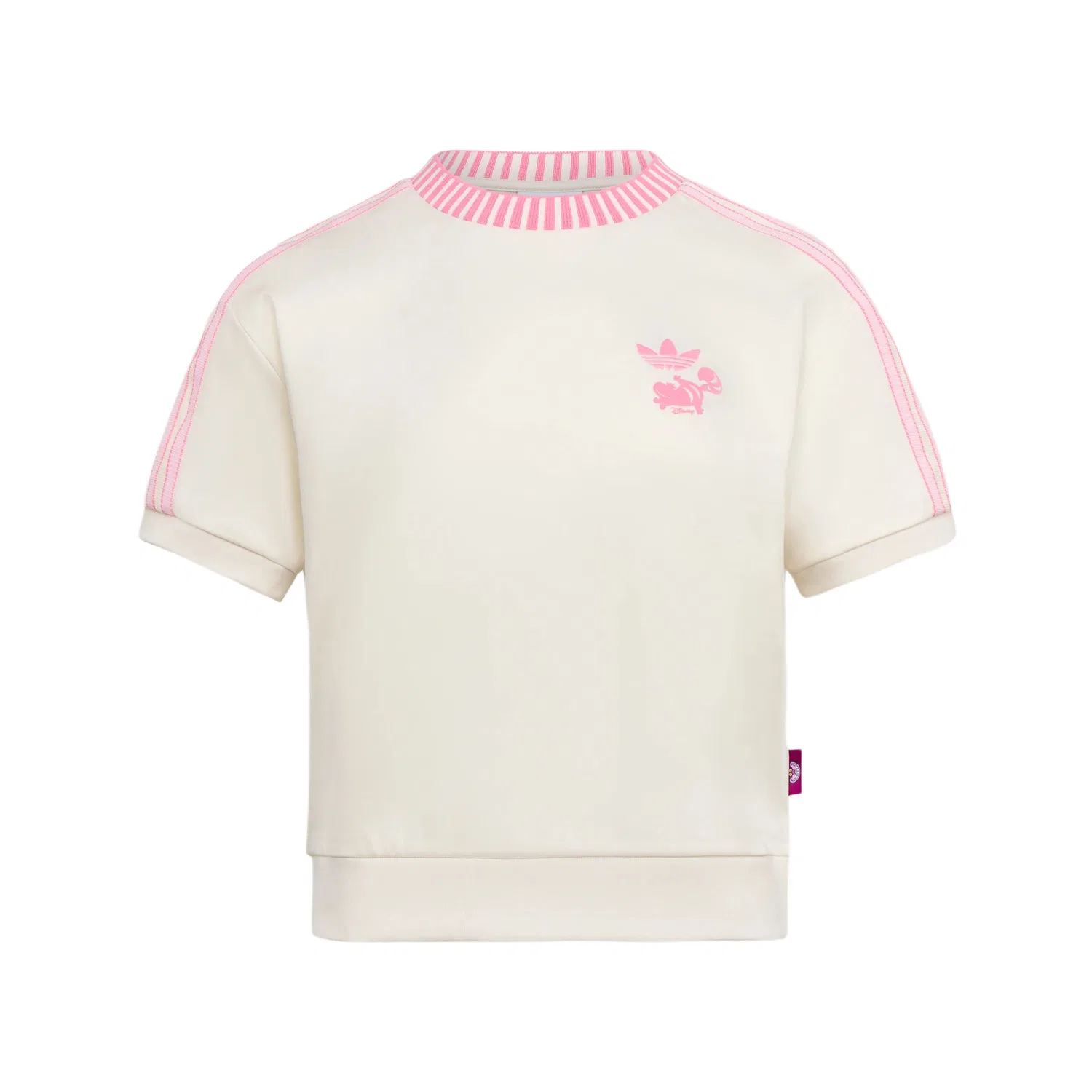 Футболка с принтом Disney Adidas Originals бело-розовая