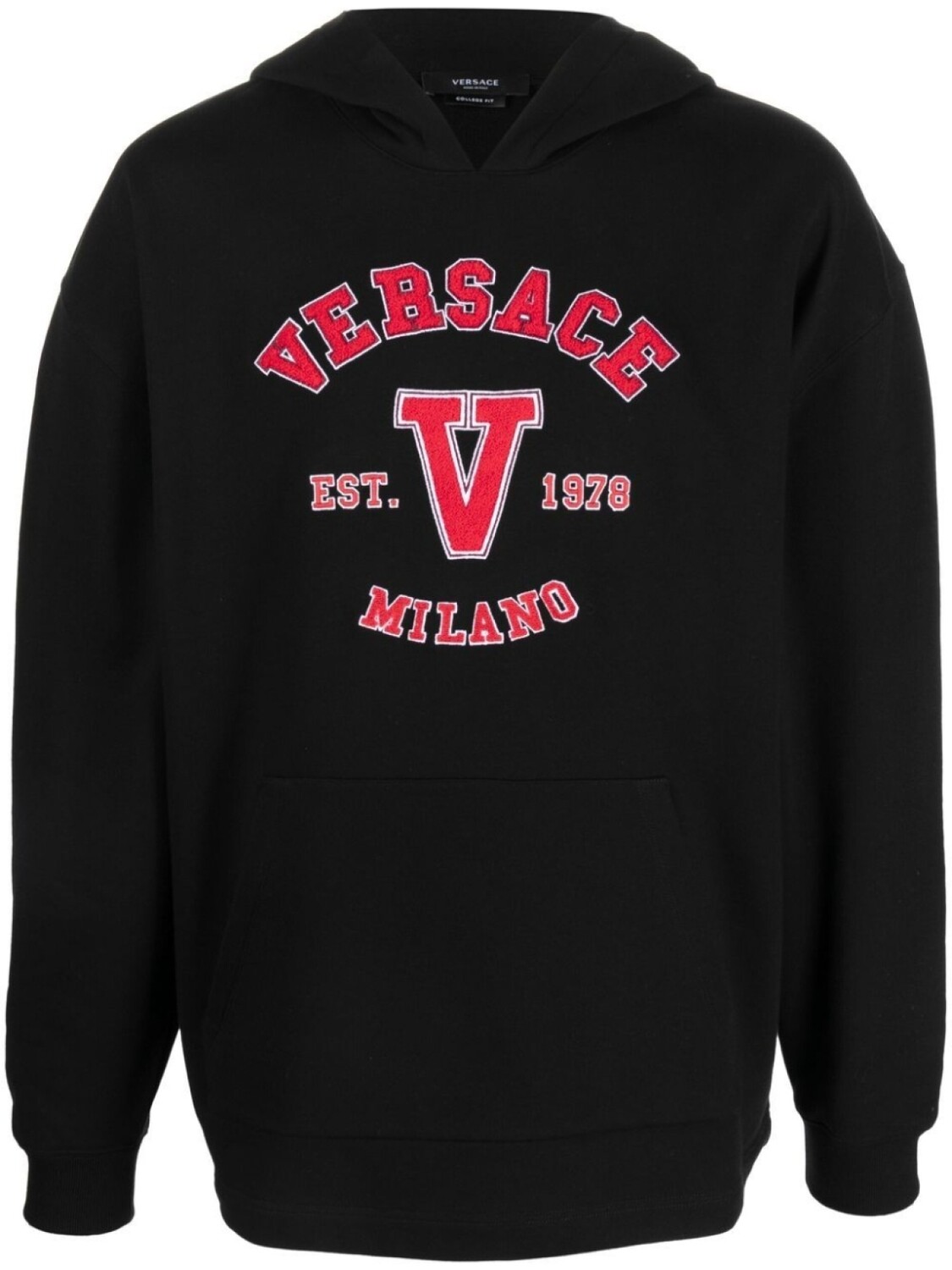 

Versace худи с нашивкой-логотипом, черный