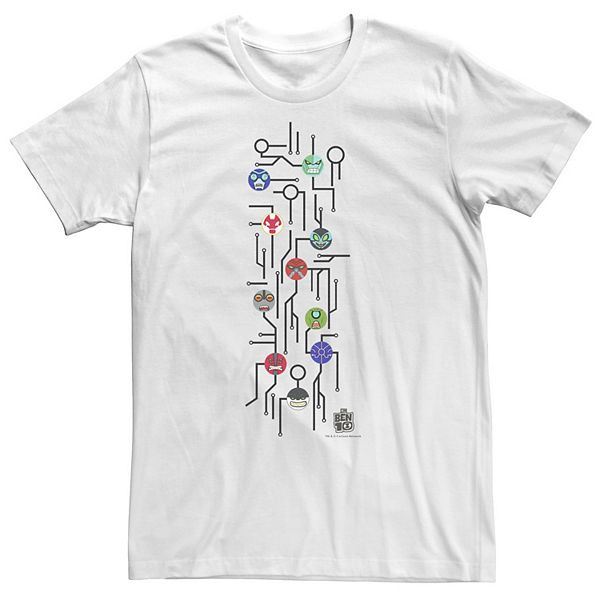 

Футболка Big & Tall Cartoon Network Ben 10 Alien Icons Map Licensed Character