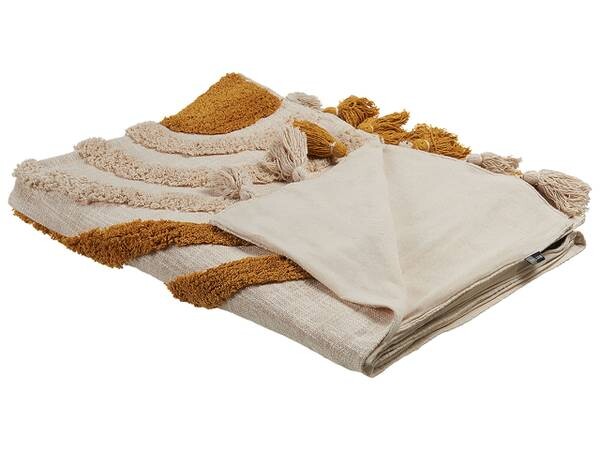 

Одеяло Beliani MATHURA, 130x1x180 см цвет beige/orange