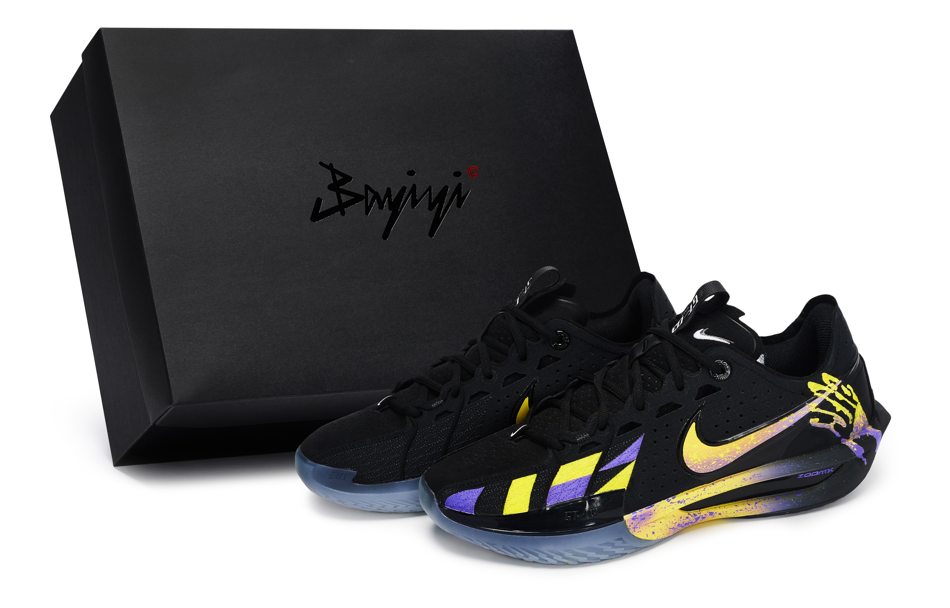 Nike Баскетбольные кроссовки Air Zoom GT Cut 3 унисекс с низким верхом, цвет: черный/фиолетовый/зеленый