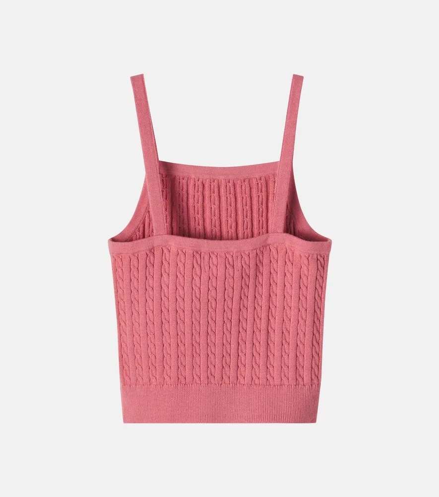 Хлопковая майка крупной вязки Polo Ralph Lauren Kids, розовый — фото 2