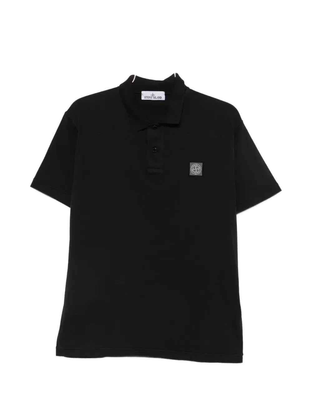 Рубашка-поло с нашивкой в виде логотипа Stone Island, черный
