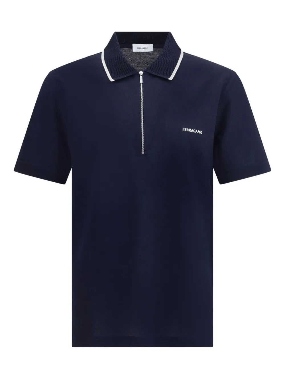 

Рубашка поло с воротником на молнии Ferragamo, синий