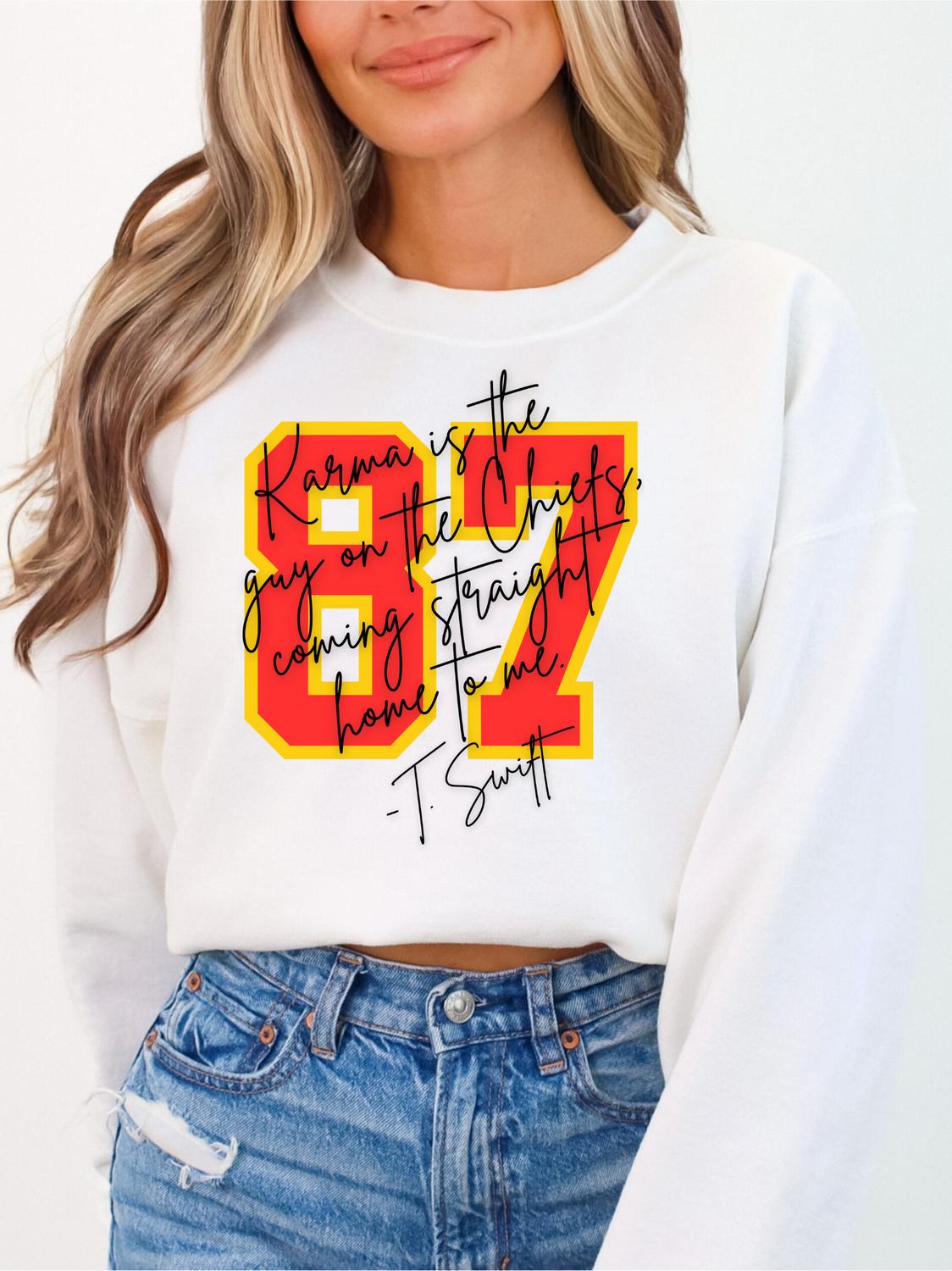 

87 Karma - худи с парнем из Chiefs в белом цвете Nu Kustomz LLC