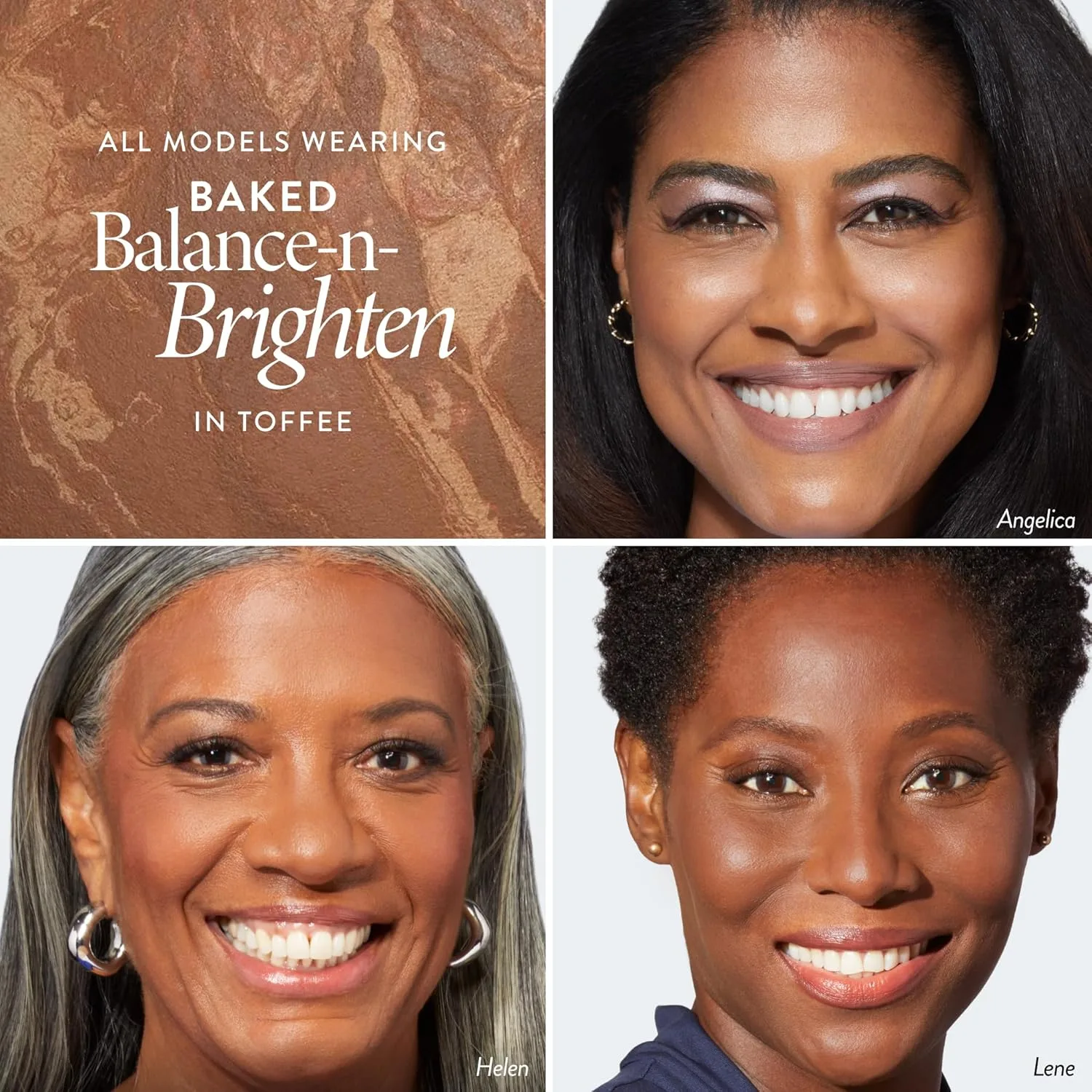 Набор Fast Face от LAURA GELLER NEW YORK: тональная пудра Baked Balance-n-Brighten, Toffee + румяна Baked Blush-n-Brighten, Pink Buttercream + кисть Airbrush Kabuki + скошенная кисть для румян, brown, pink — фото 2