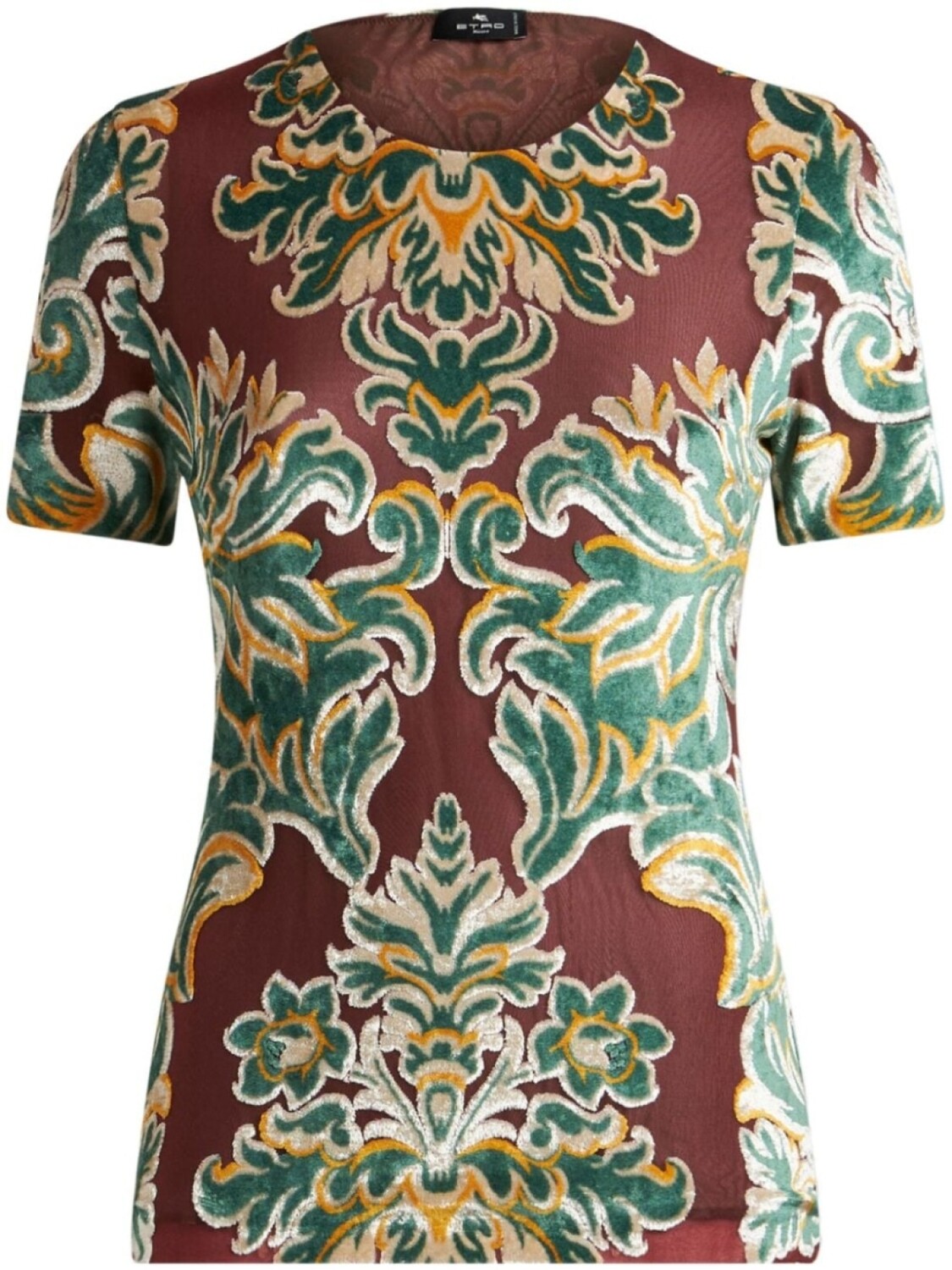 

Футболка из тюля с жаккардовым узором ETRO, красный