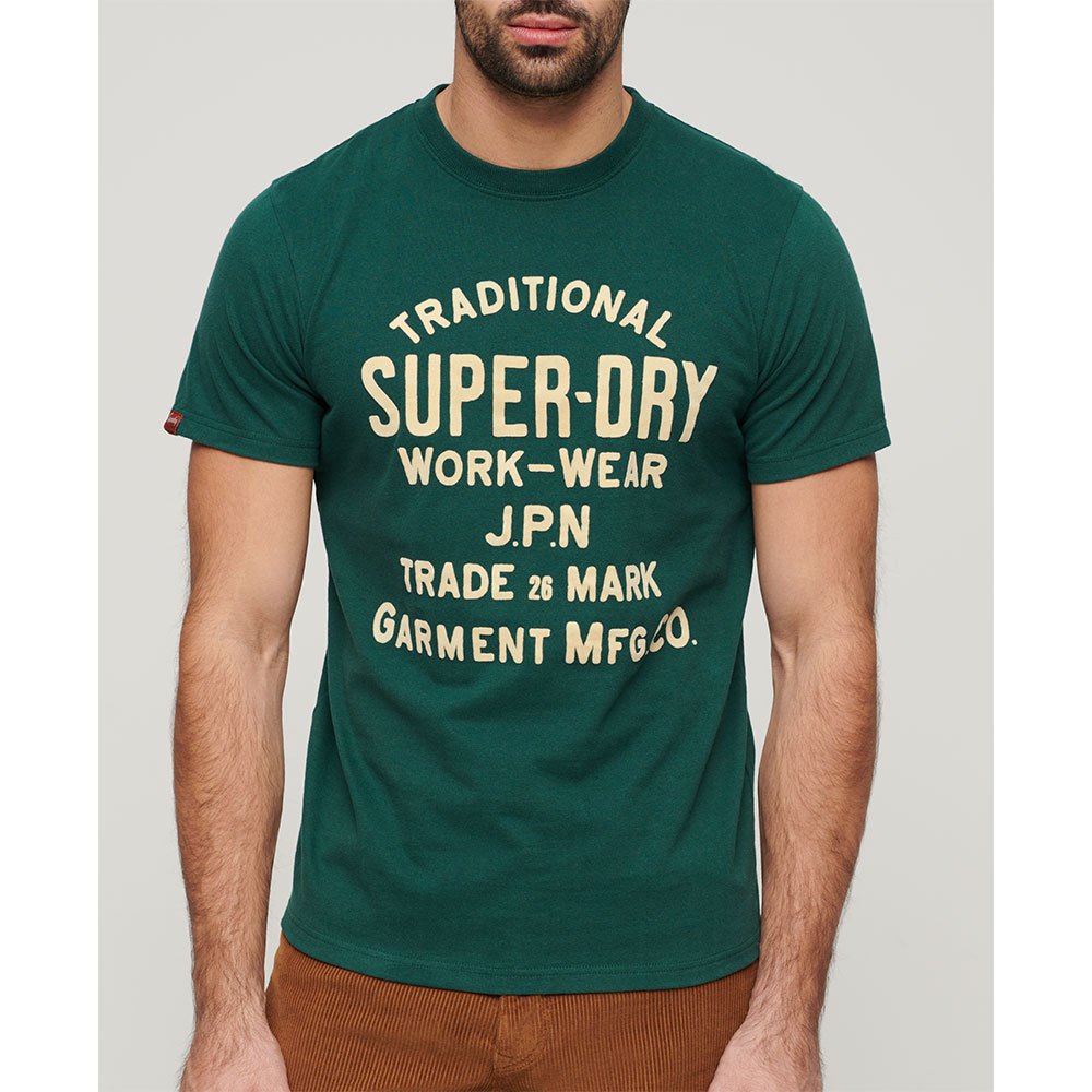 

Футболка с коротким рукавом Superdry Workwear Flock Graphic, зеленый