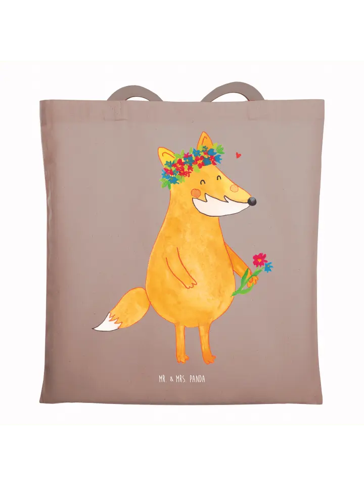 

Сумка для переноски Mr & Mrs Panda Fuchs Blumen ohne Spruch, пастельно-коричневый