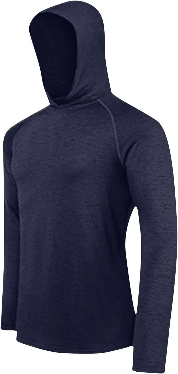 

Мужская легкая толстовка с капюшоном для лета и осени, UPF 50+, с отверстиями для большого пальца