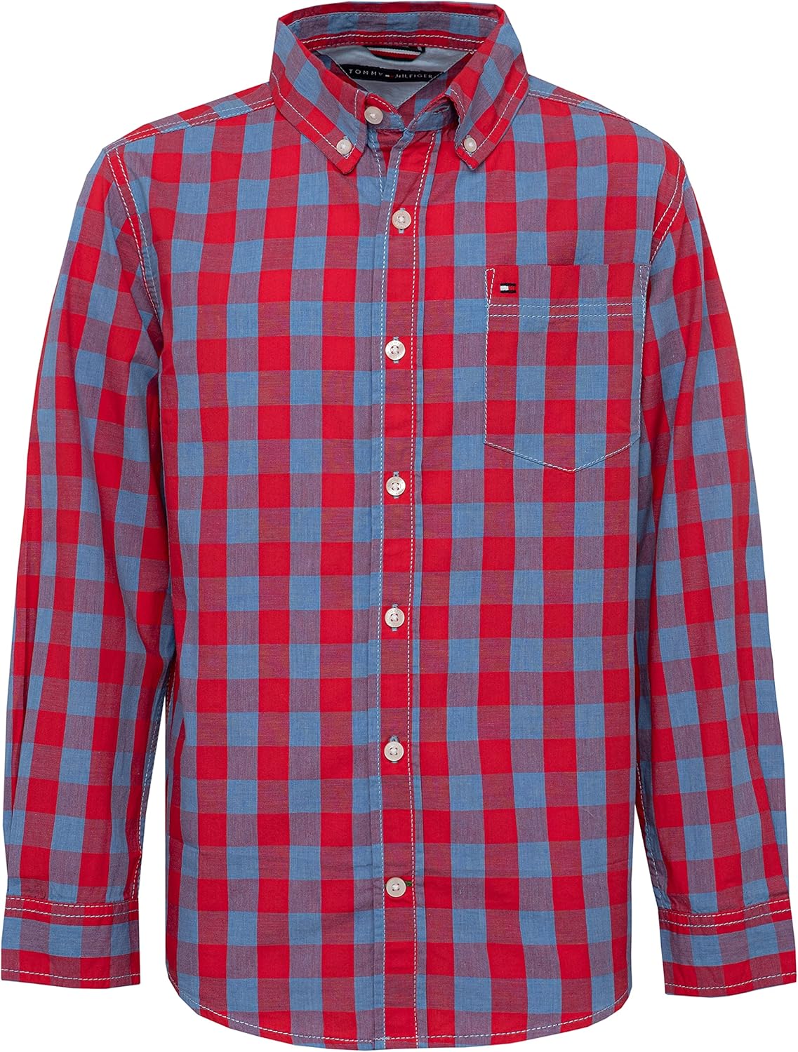 

Рубашка Tommy Hilfiger для мальчиков с длинным рукавом, легкая и дышащая., Kirk Fireside Plaid