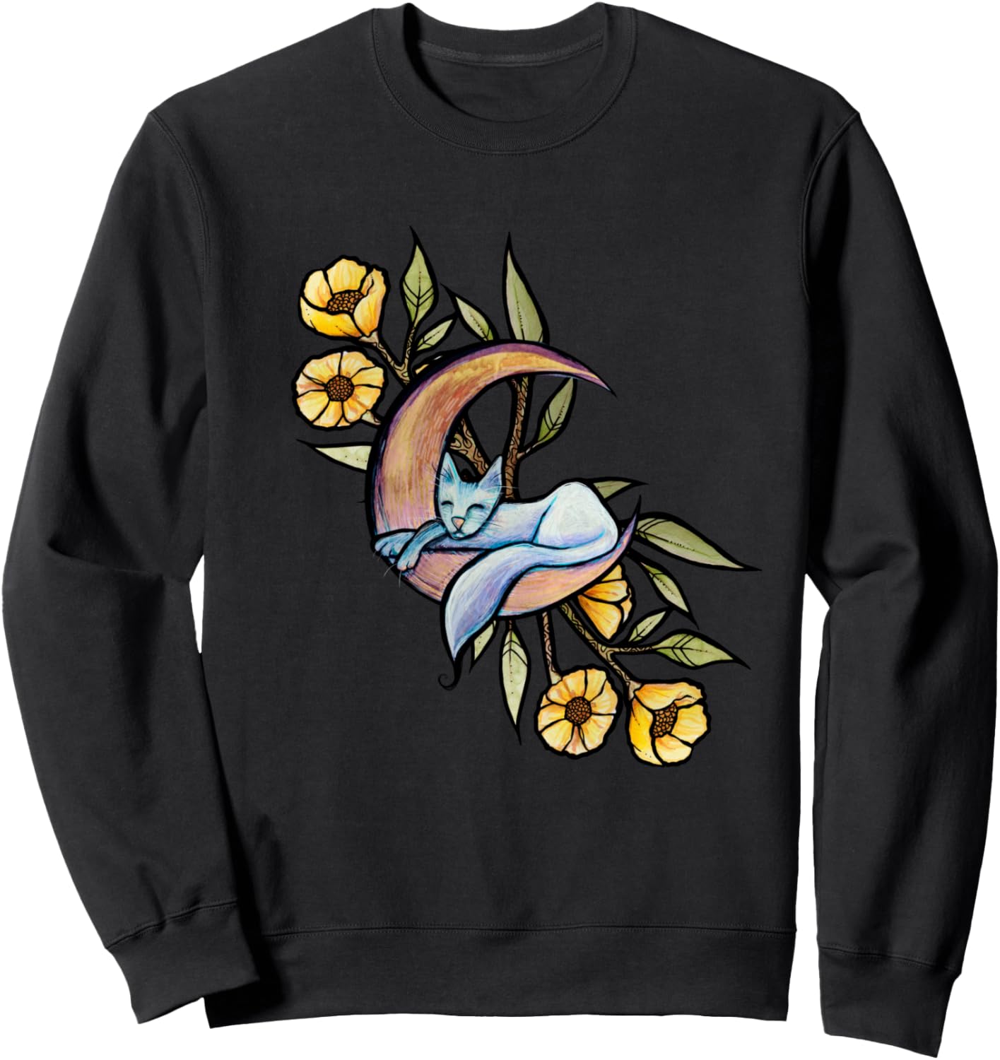 

Белый котенок, цветок, луна, толстовка Cat Snugg