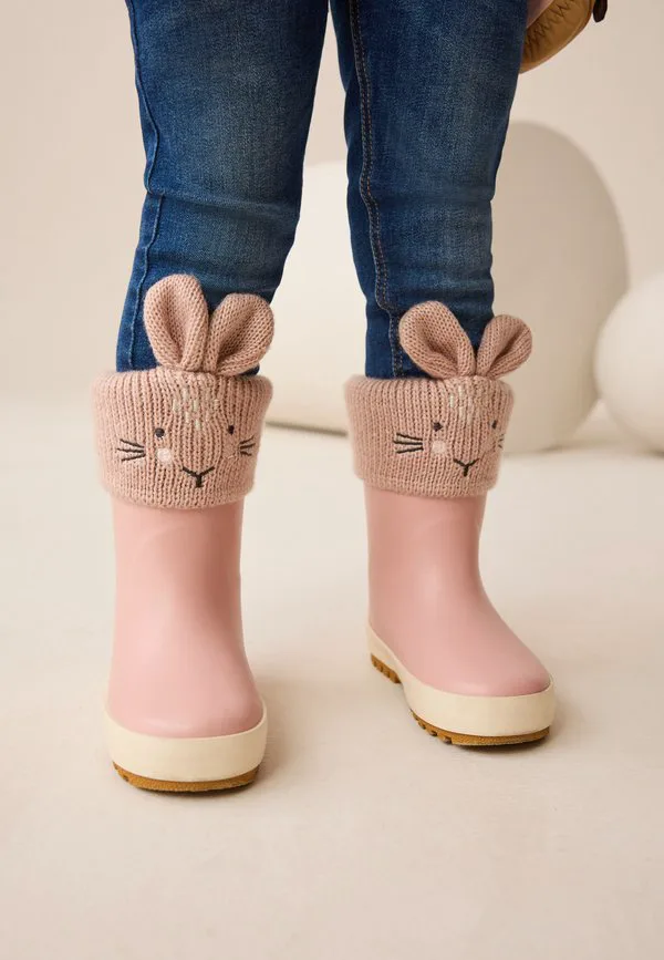 Резиновые сапоги с манжетой стандартного кроя Next, Pink Bunny — фото 2