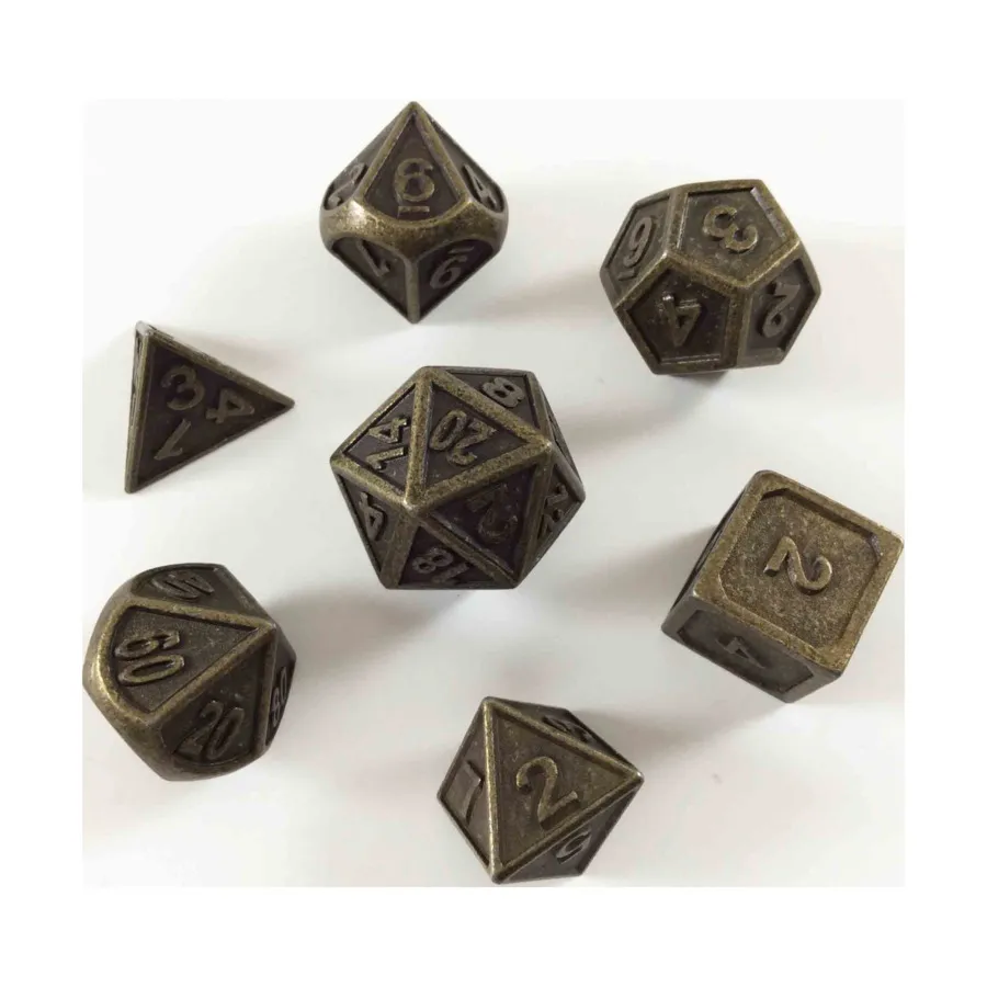 

Поли-набор - золото (7), Metal Dice (16mm) (YuSun Metal Craft)