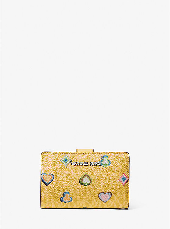 

Кошелек среднего размера с фирменным логотипом Jet Set Michael Kors, желтый