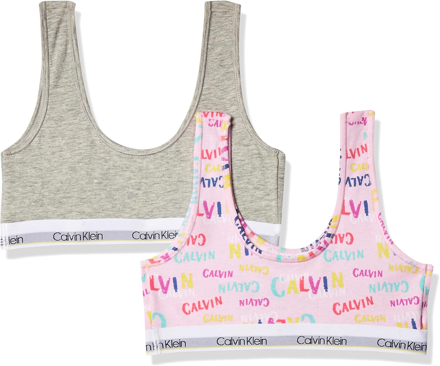 

Бюстгальтеры-бралетты Calvin Klein Girls Modern Cotton, поштучно и в упаковке, Grey/Pink Multicolor