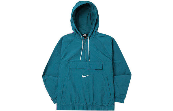 Куртка Nike AS Men's Nike Sportswear SWOOSH JKT Jacket WVN 'Geode Teal/White/Court Purple/White', синий — фото 2