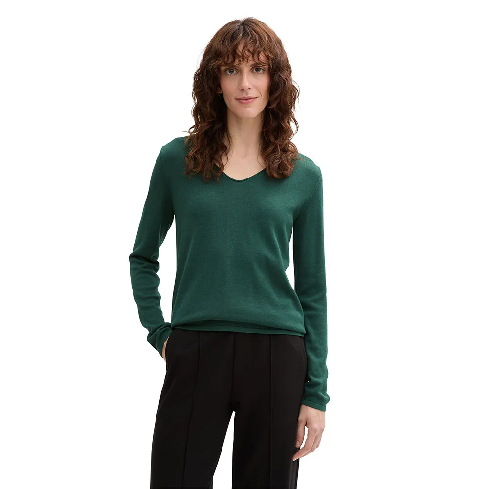 

Свитер Tom Tailor Front Logo Coin v neck, зеленый