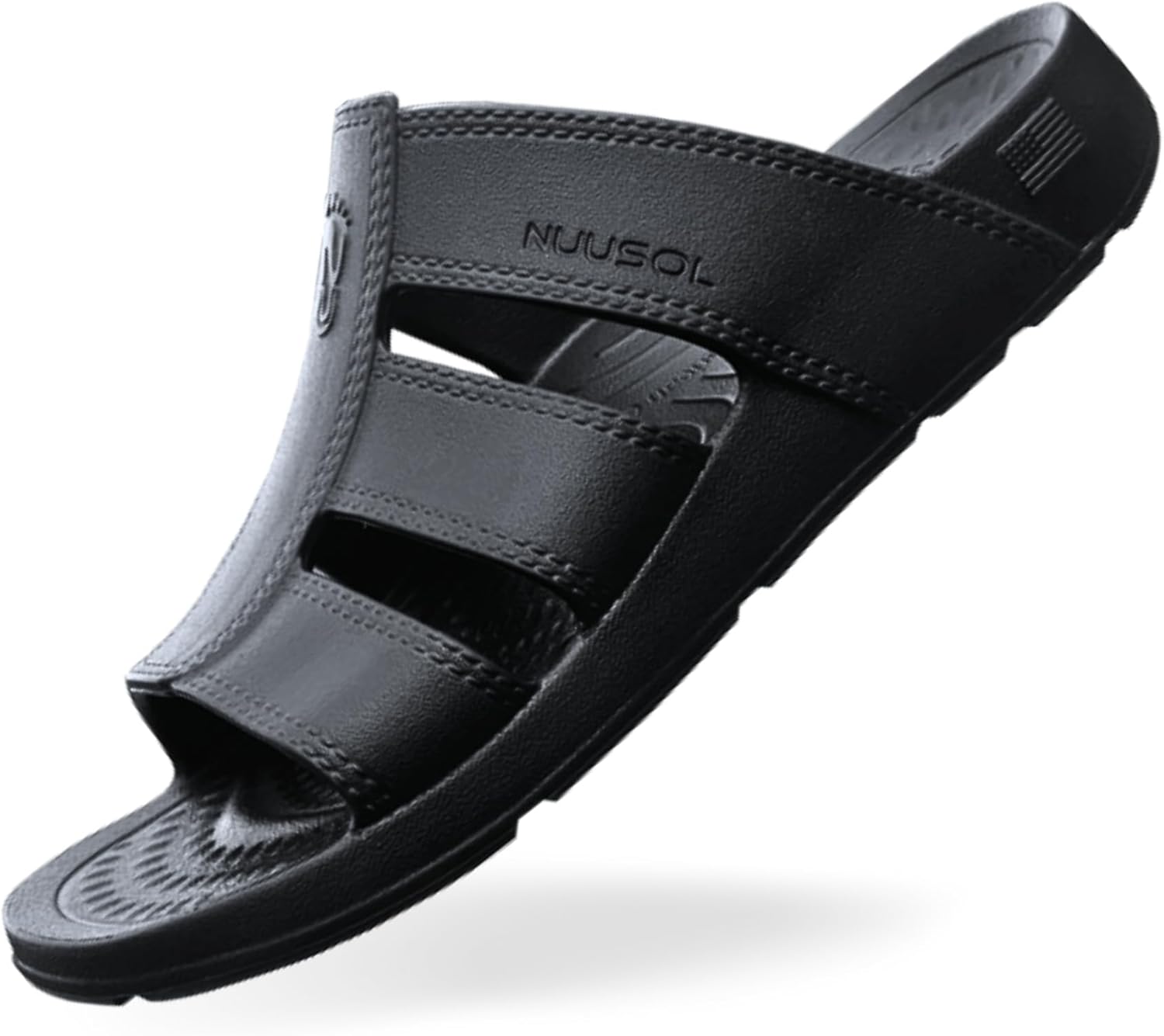 

Мужские шлепанцы/сандалии NUUSOL Stanley Slide; Нескользящие, прочные, с мягкой амортизацией, легкие, непористые, черный