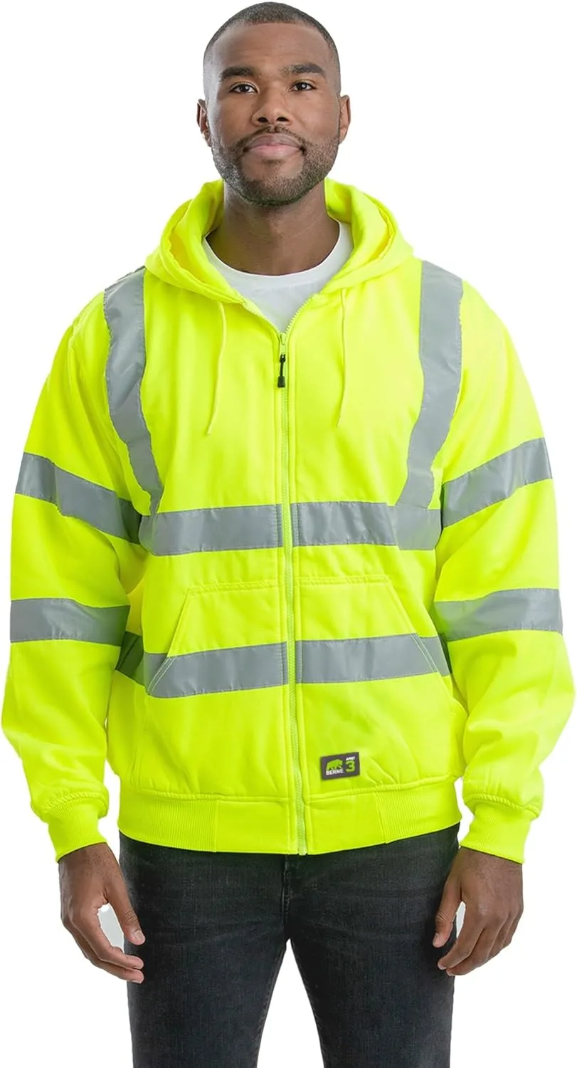 

Berne мужская Hi-Vis Class 3 утепленная толстовка с капюшоном