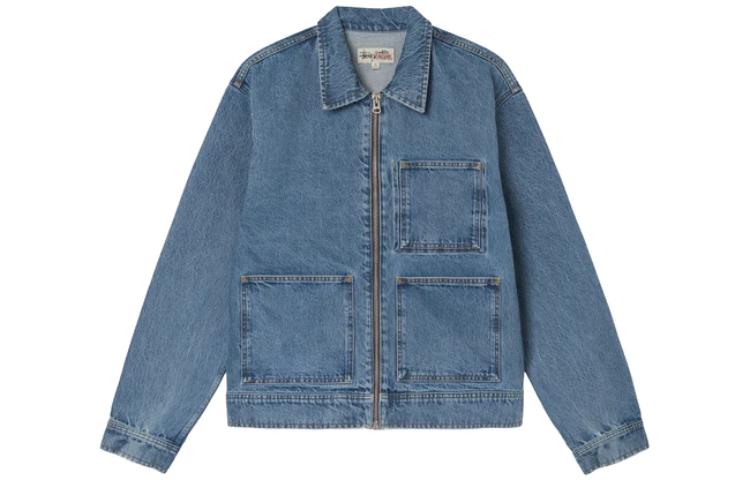 

Джинсовая рабочая куртка на молнии Stussy, Light Umber, Желтый, Джинсовая рабочая куртка на молнии Stussy, Light Umber