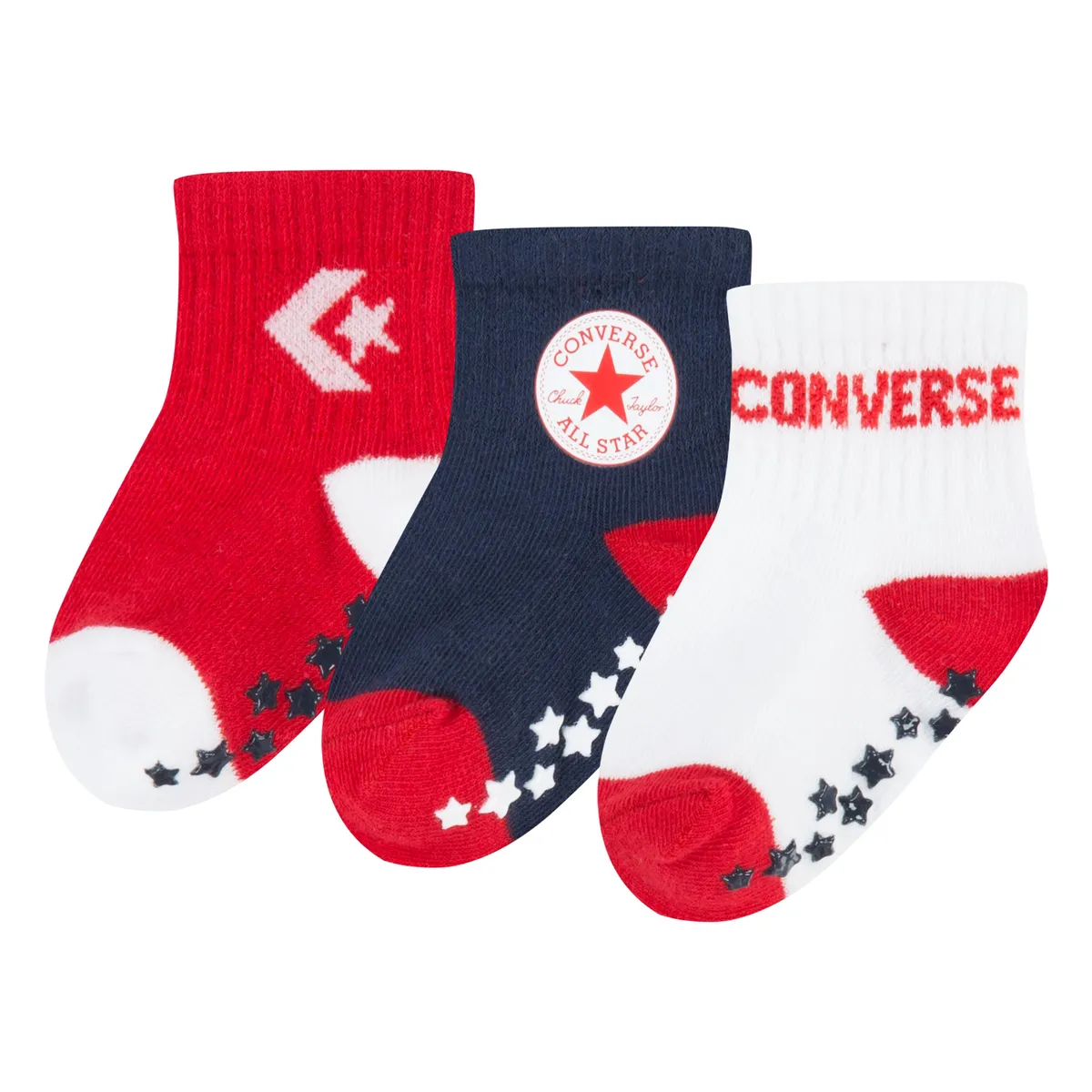 

Носки Converse ABS "CONVERSE LOGO INFANT TODDLER NO SLIP QUARTER 3 PK" (3 пары), цвет Enamel Red