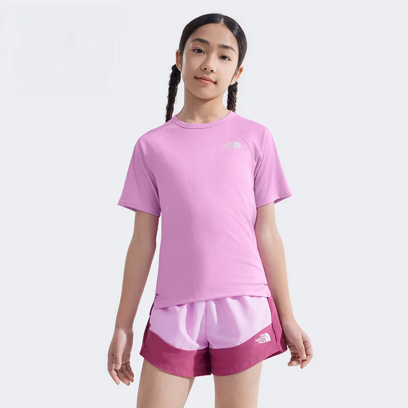 THE NORTH FACE Футболка Lightrange SS25 с красным цветочным принтом для детей 3-7 лет — фото 3
