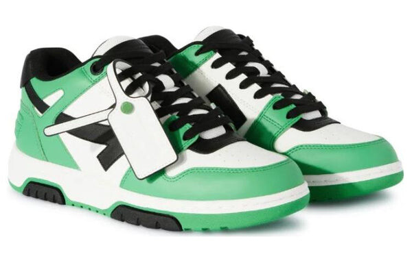 Кроссовки out of office leather sneakers 'neon green black white' Off-White, черный — фото 2